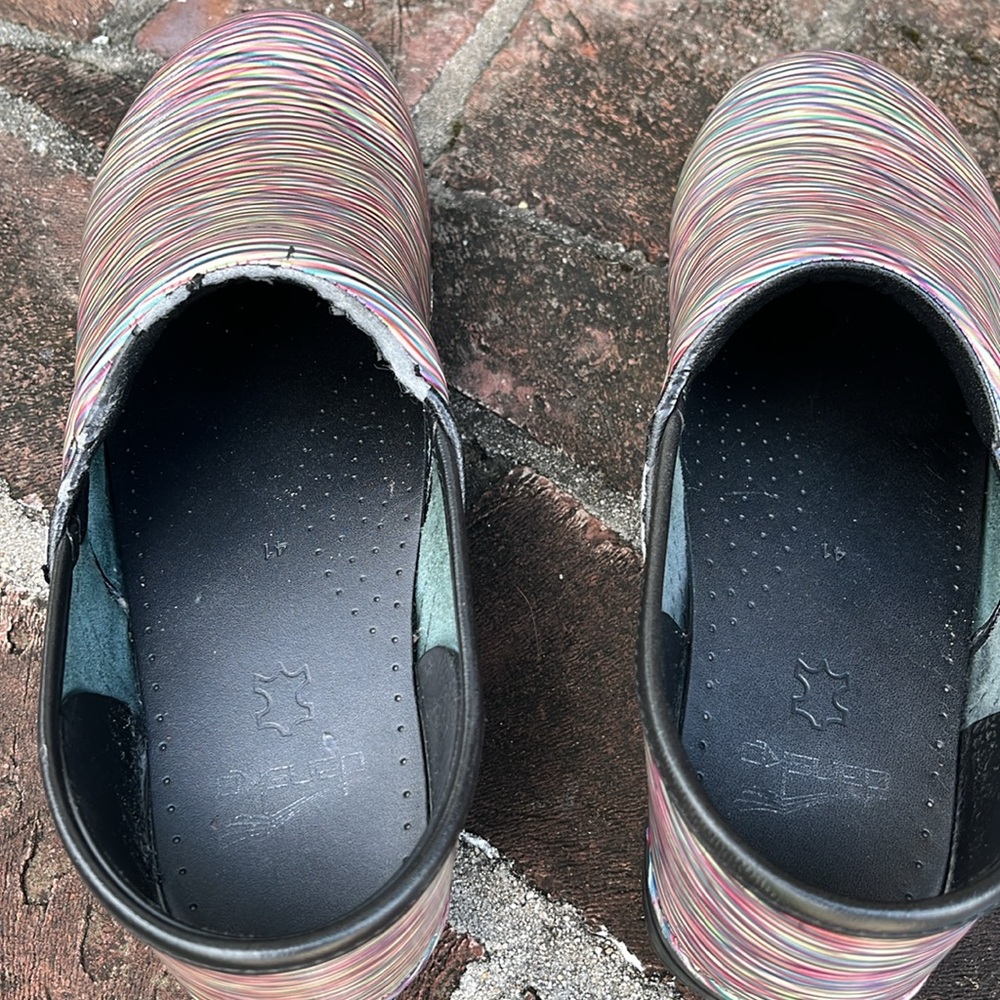Dansko Colorful Striped Clogs Size 41 - Picture 7 of 9